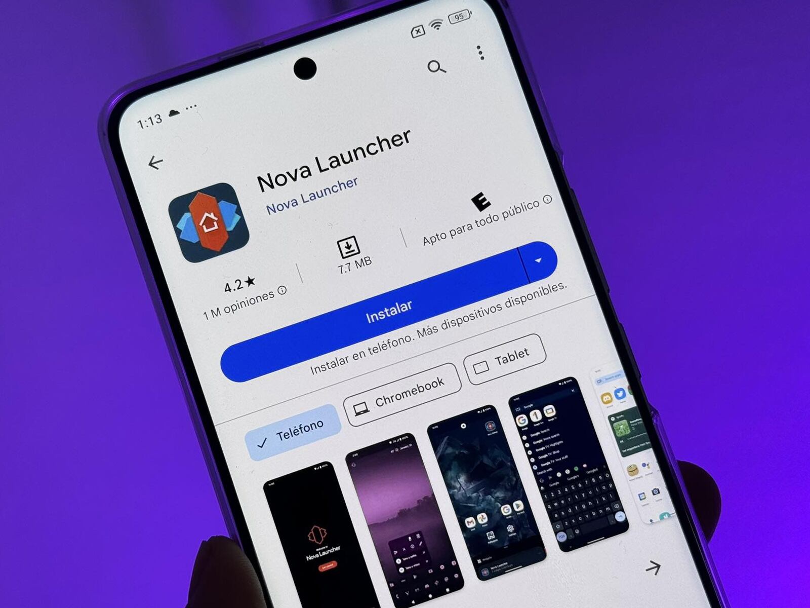 WHATSAPP | Primero anda a Google Play y descarga la aplicación Nova Launcher. (Foto: Depor - Rommel Yupanqui)