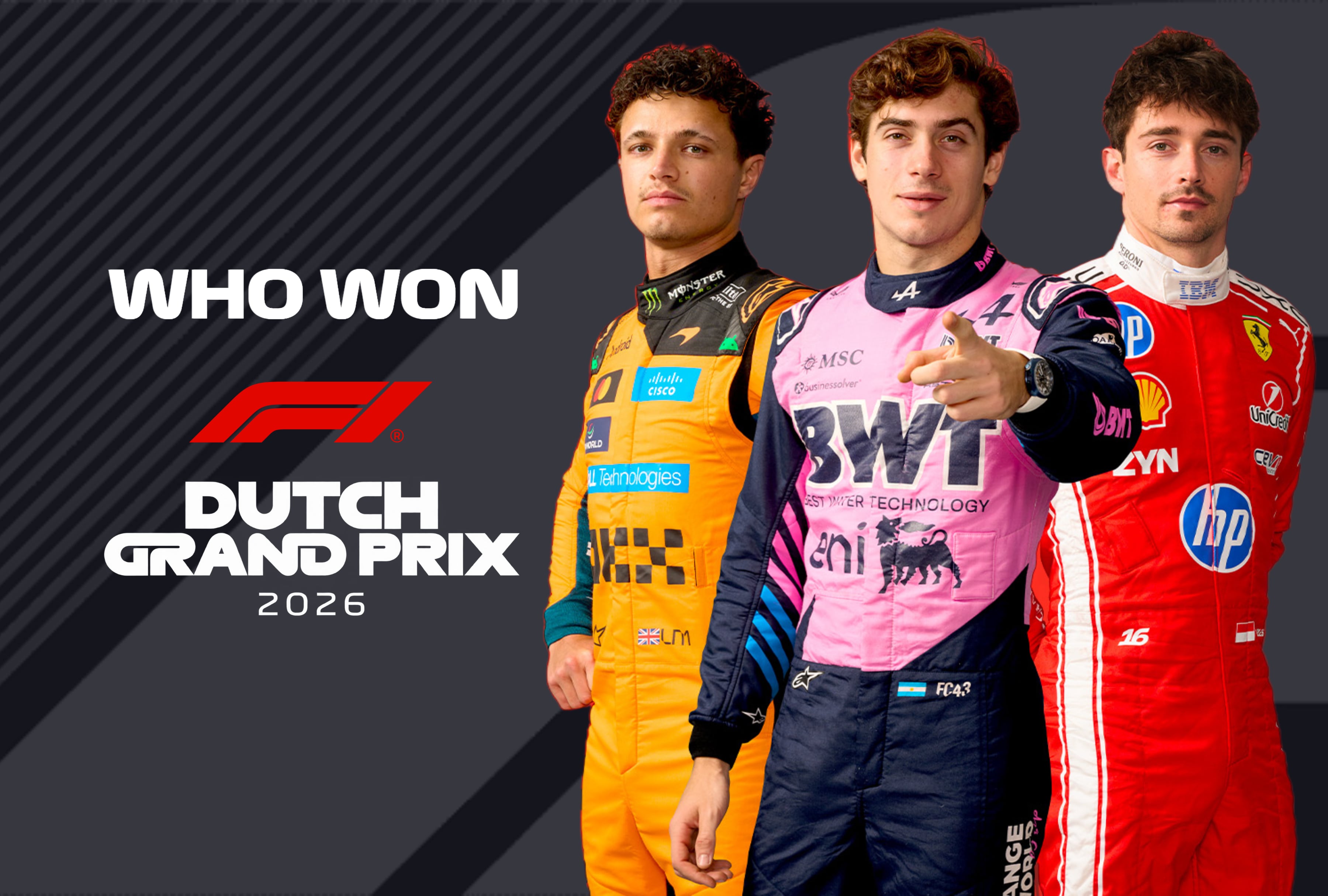 The winning driver celebrating on the top step of the podium with trophies and champagne following the conclusion of the 2026 Dutch Grand Prix at Zandvoort. | Photo by f1.com / Depor