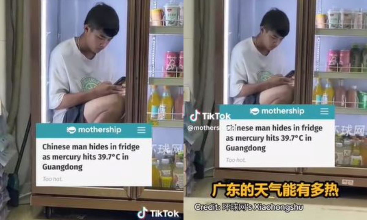 El muchacho, pese a estar con ropas cortas, recién pudo sentirse fresco dentro de la nevera. (Foto: Mothership/YouTube)