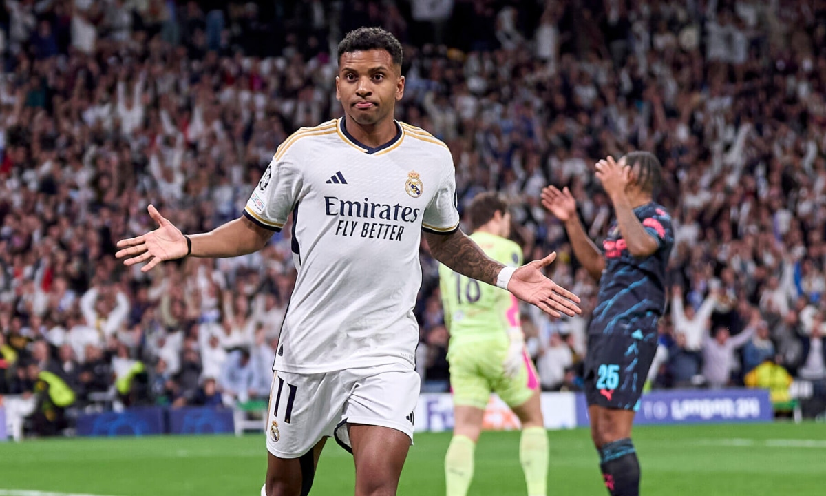Rodrygo anotó dos goles al Manchester City en la Champions 2023-24. (Foto: Getty Images)