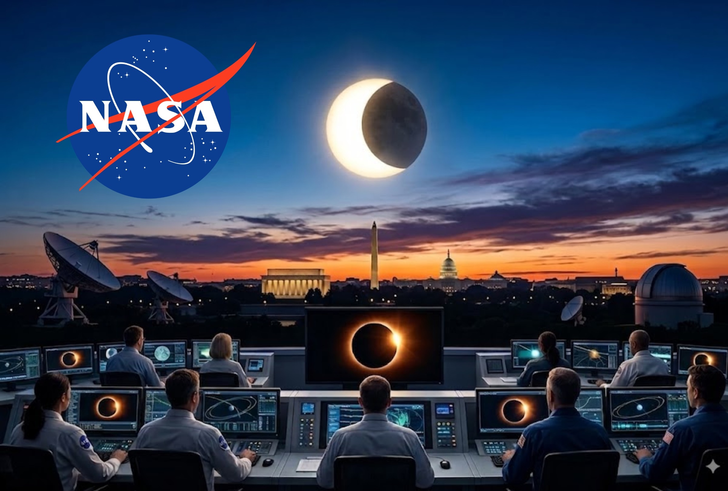 Watch the live NASA broadcast of the solar eclipse taking place today, Wednesday, August 12. Image created with Gemini AI.