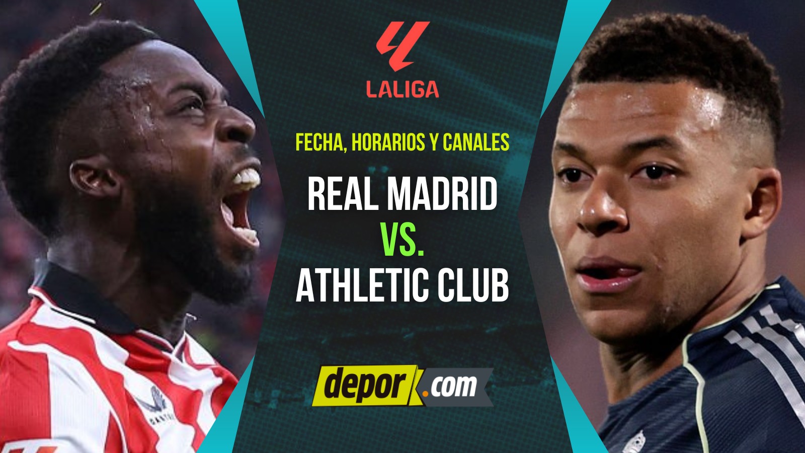 Real Madrid vs. Athletic Club se enfrenta por LaLiga. (Diseño: Depor)