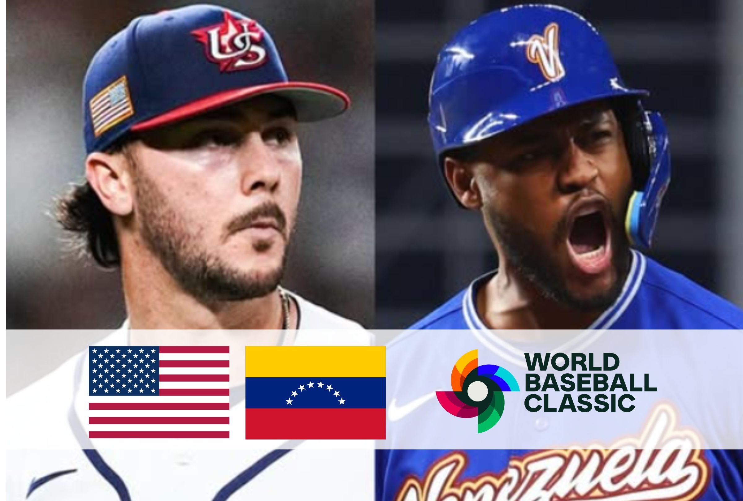 Conoce los horarios y canales de TV que pasan la final entre Estados Unidos vs. Venezuela EN VIVO EN DIRECTO ONLINE hoy 17 de marzo por la final del Clásico Mundial de Béisbol 2026. (Foto: Composición Depor)