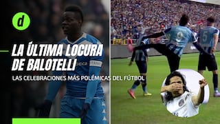 Otra vez Balotelli: el delantero italiano celebró un gol pateando a un compañero