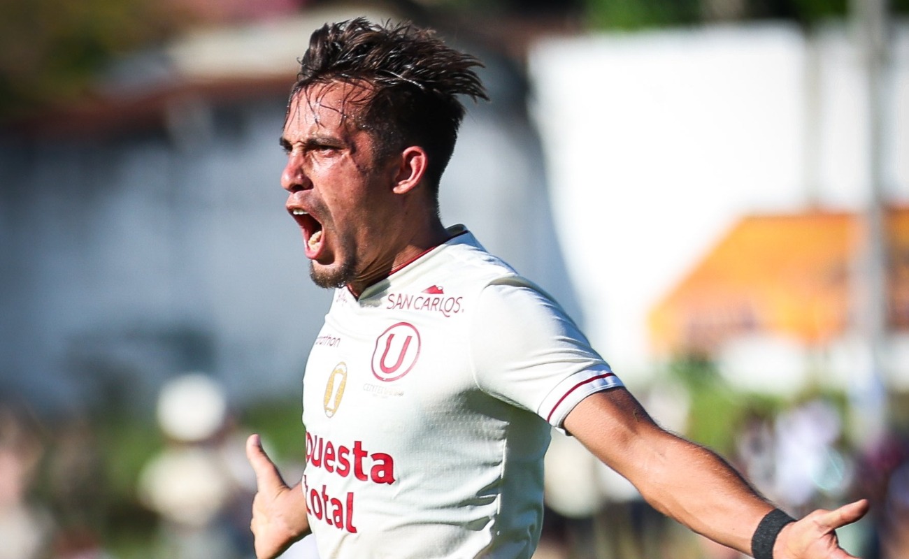 Martín Pérez Guedes anotó los dos goles del triunfo de Universitario ante Unión Comercio. (Foto: @Universitario)