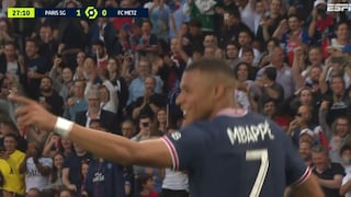 Para festejar su renovación: el doblete de Kylian Mbappé en PSG vs. Metz por Ligue 1