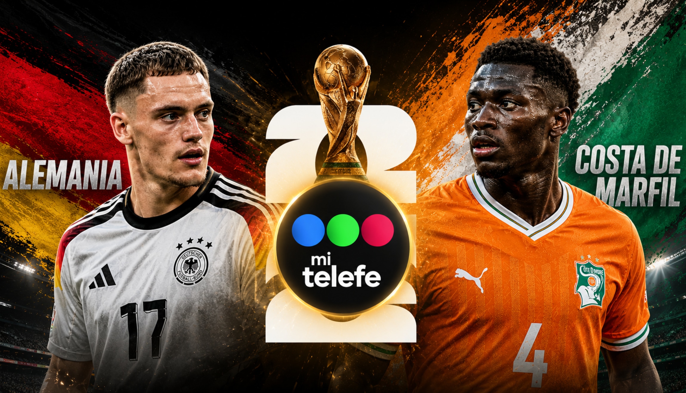 Señal de Mi Telefe para ver la transmisión del partido Alemania vs. Costa de Marfil, este sábado 20 de junio de 2026, desde el Estadio de Toronto por el Mundial de Fútbol. (Foto: Imagen creada por Depor utilizando la IA de Chat GPT)