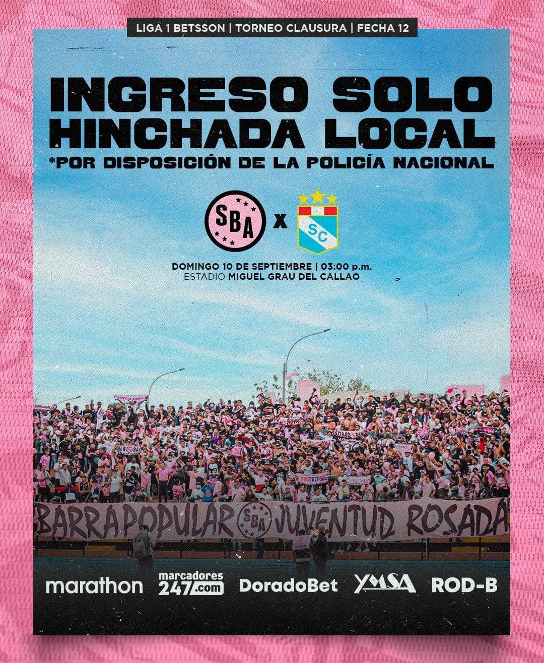 Sport Boys jugará ante Sporting Cristal solo con hinchas rosados. (Foto: Sport Boys)