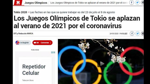 Así informó el mundo sobre la postergación de los Juegos Olímpicos 2020 [FOTOS]