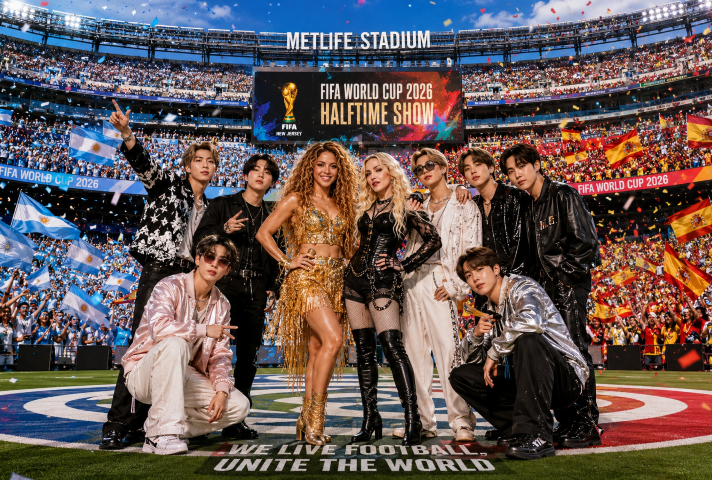 EAST RUTHERFORD, NUEVA JERSEY (ESTADOS UNIDOS), 19/07/2026.- Consulta a qué hora comienza el Halftime Show del Mundial 2026 en tu país. Horarios completos, duración del espectáculo y artistas confirmados para la gran final. FOTO DE NOÉ