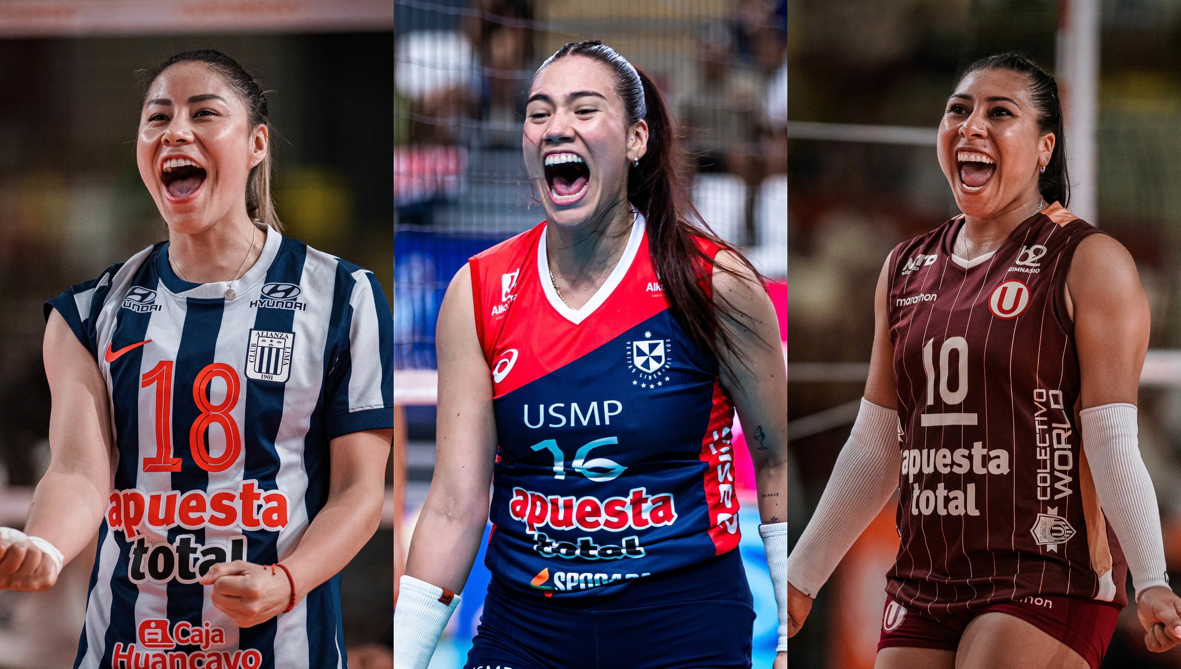 Alianza Lima, Universidad San Martín y Universitario culminaron la segunda etapa de la Liga Peruana de Vóley en las tres primeras posiciones. (Foto: Federación Peruana de Voleibol)
