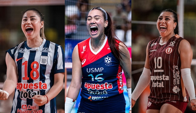 Alianza Lima, Universidad San Martín y Universitario culminaron la segunda etapa de la Liga Peruana de Vóley en las tres primeras posiciones. (Foto: Federación Peruana de Voleibol)