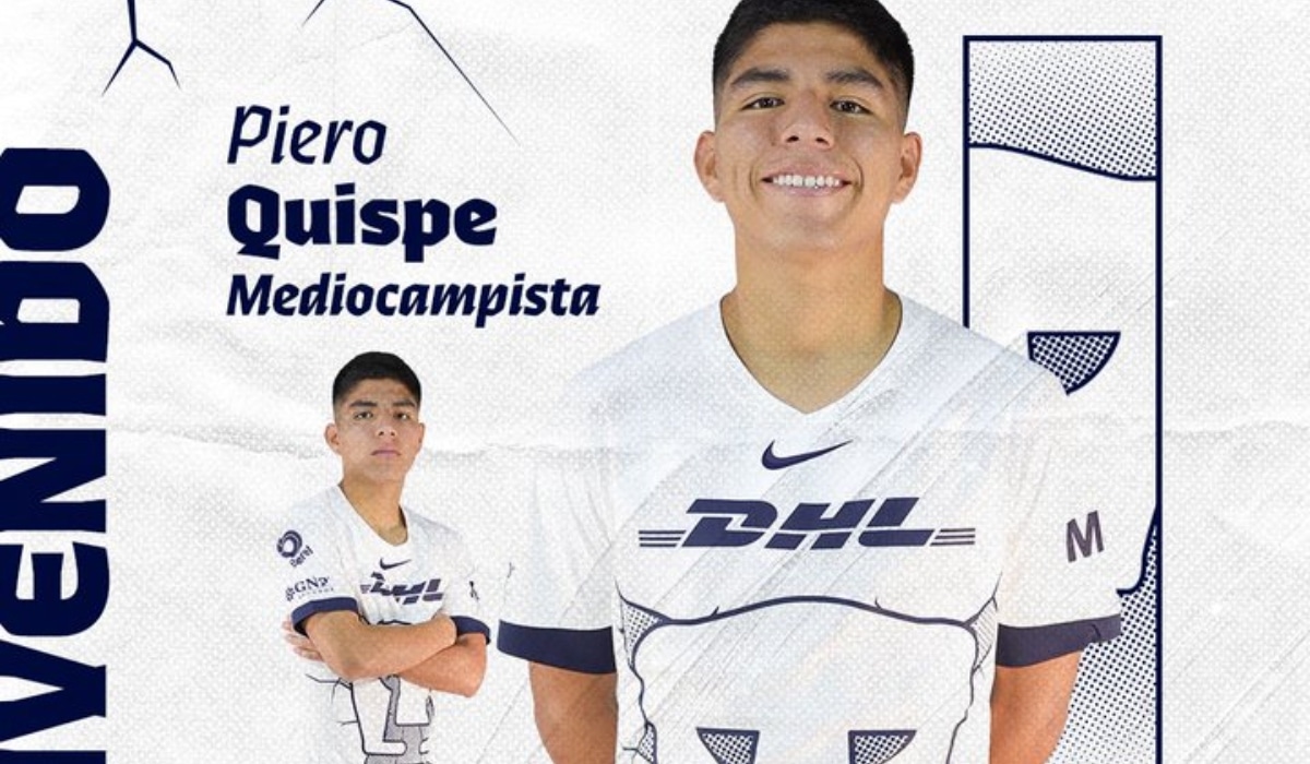 Pumas anunció el fichaje de Piero Quispe para la próxima temporada. (Foto: @PumasMX).