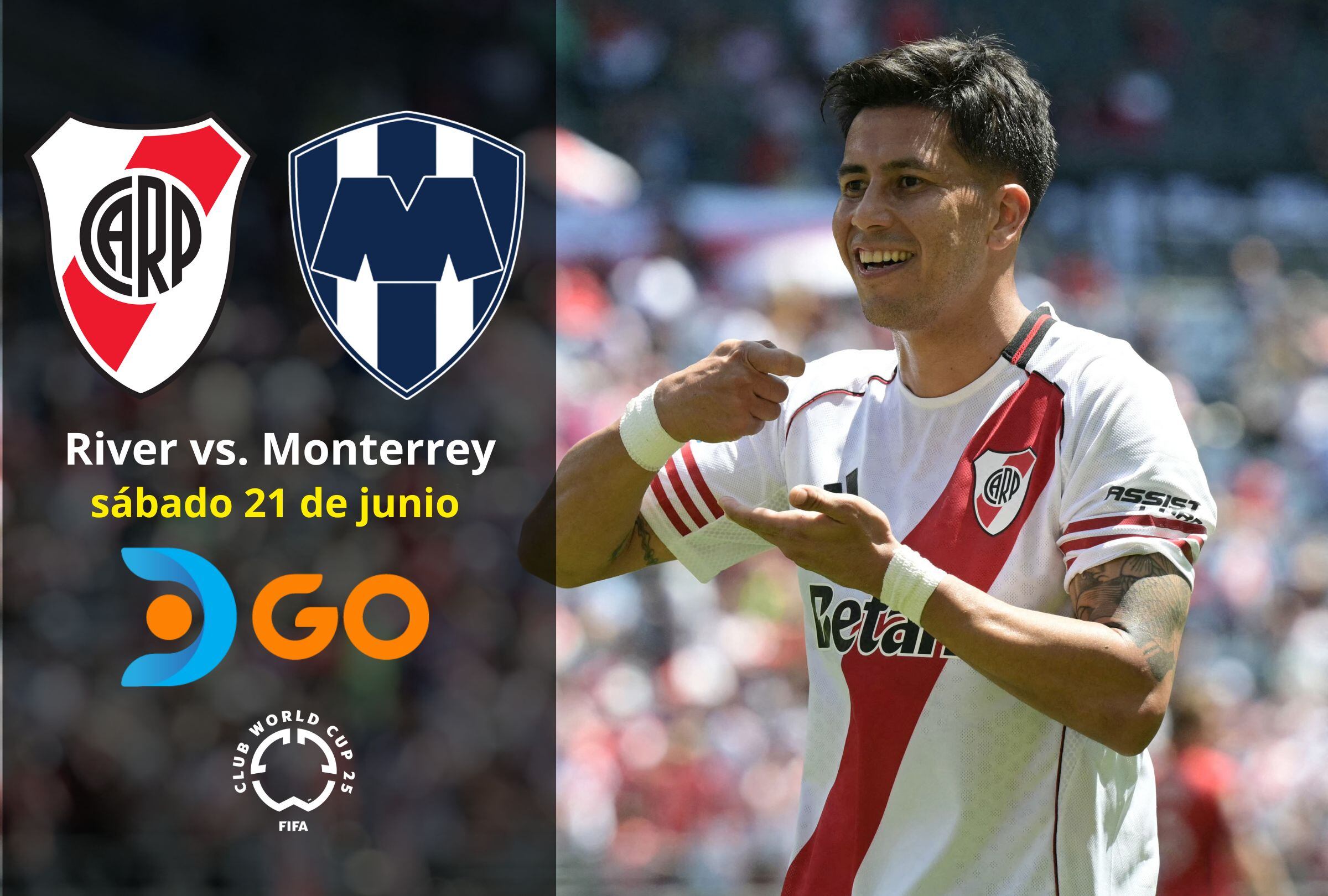 Sigue la transmisión de DGo en vivo online para ver River vs. Monterrey por el grupo E del Mundial de Clubes 2025 en Pasadena, Los Ángeles. (Foto: Composición Canva/Mag)