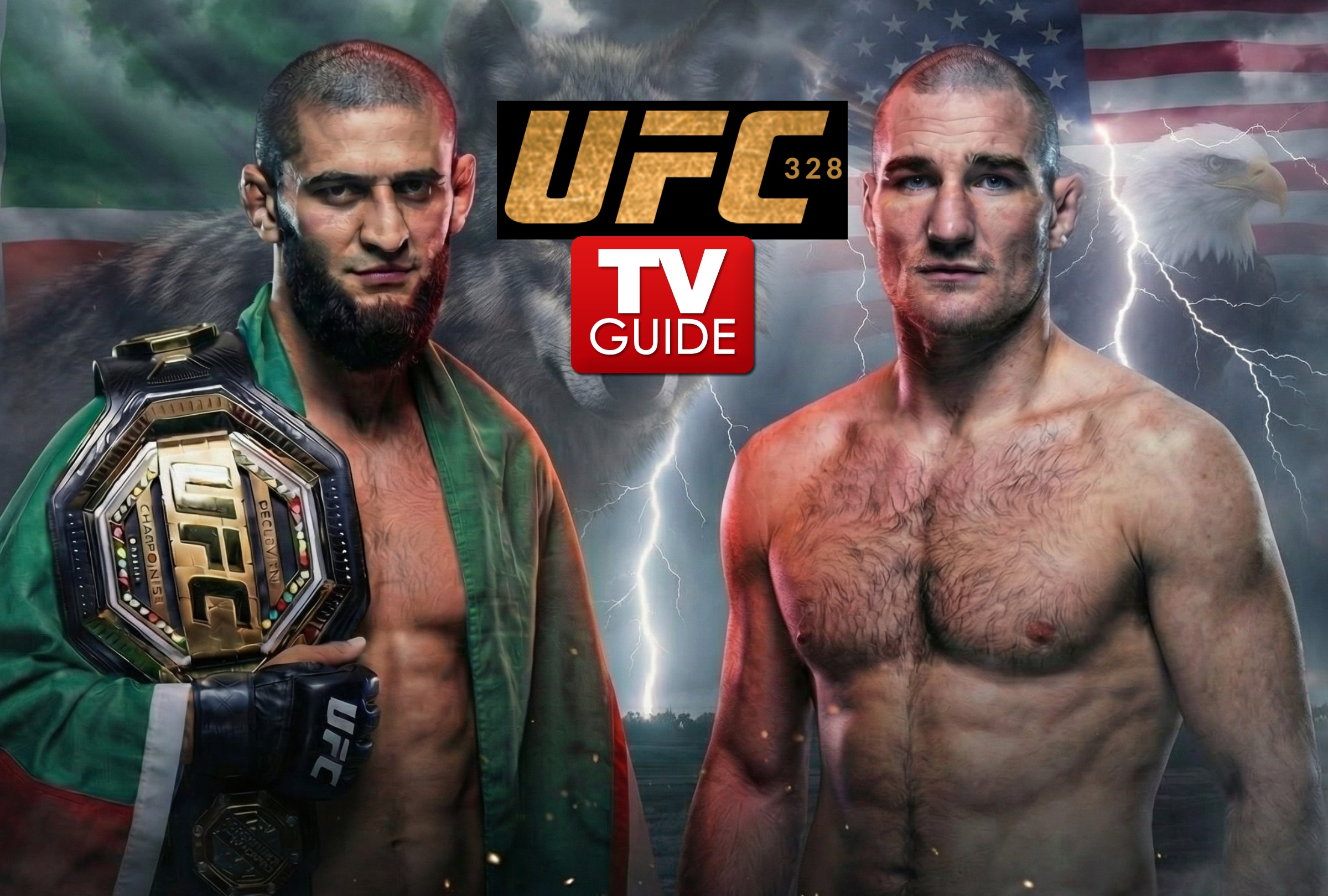 NEWARK, NUEVA JERSEY (ESTADOS UNIDOS), 09/05/2026.- Consulta los canales de TV y servicios streaming para ver la pelea entre Khamzat Chimaev y Sean Strickland este sábado 9 de mayo por el título peso mediano del evento estelar UFC 328 desde Prudential Center de Newark, Nueva Jersey. IMAGEN CREADA POR NOÉ YACTAYO CON FOTO DE UFC.COM