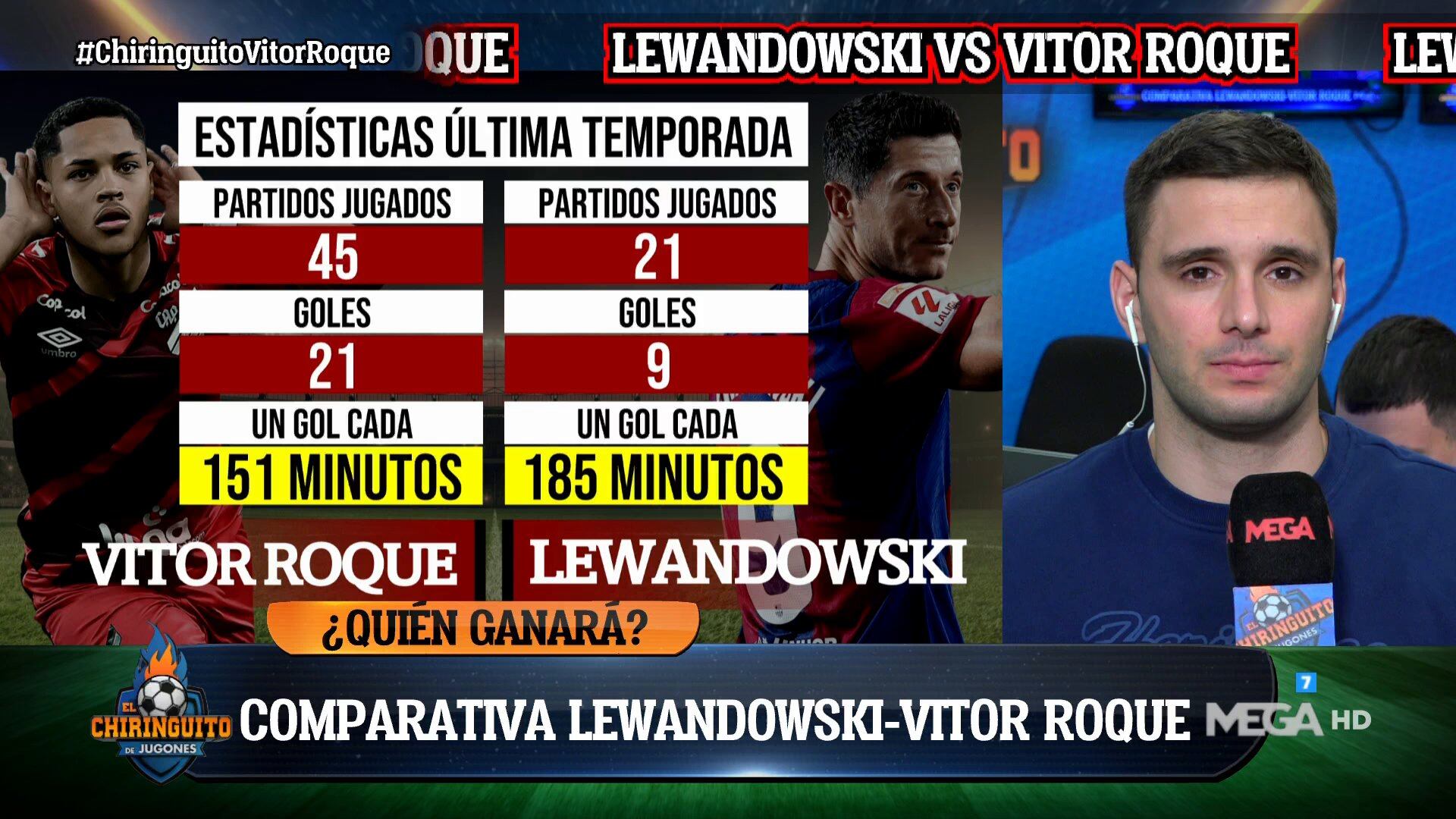 La comparativa entre Lewandowski y Roque.