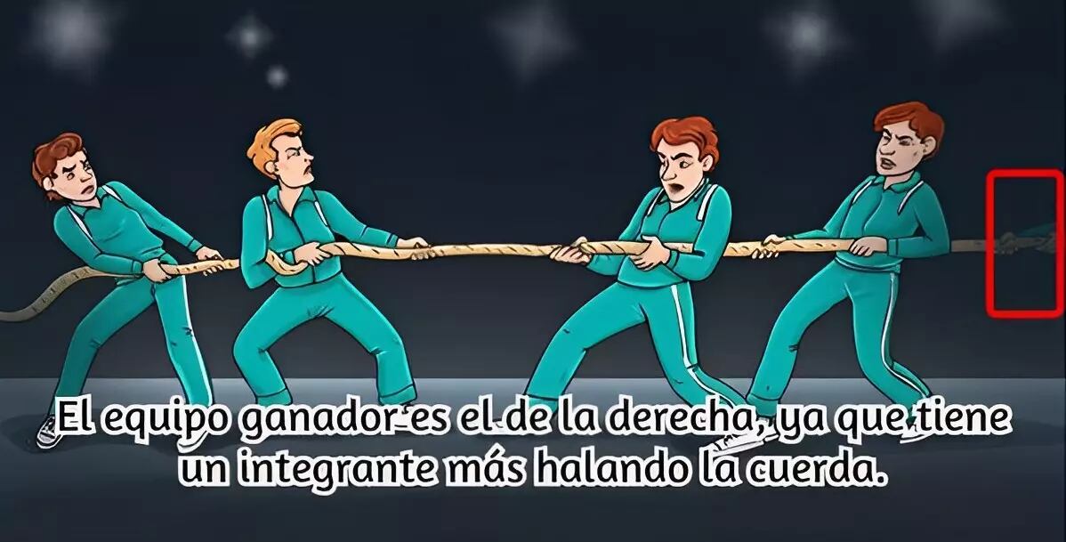 Conoce cuál de los equipos ganará el juego de la cuerda (Foto: GenialGuru)