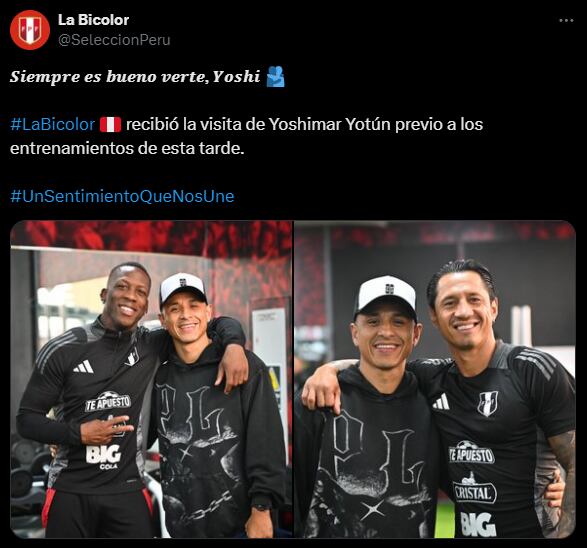 Yoshimar Yotún visitó al plantel de la Selección Peruana. (Captura)