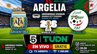 TUDN y Canal 5 televisaron el partido Argentina 3-0 Argelia por el Mundial 2026