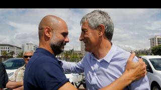 Quique ‘cocina’ el Clásico: Setién se reunió con Guardiola tras el triunfo del Manchester City en el Bernabéu
