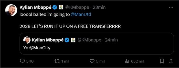 Hackearon a Mbappé: los mensajes que publicó en 'X'. (Foto: X)