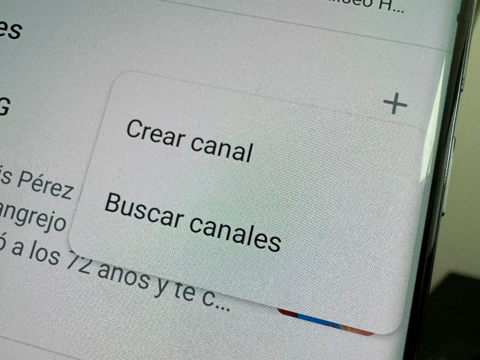 WHATSAPP | Con solo pulsar el símbolo "+" podemos crear Canales de WhatsApp. (Foto: MAG - Rommel Yupanqui)