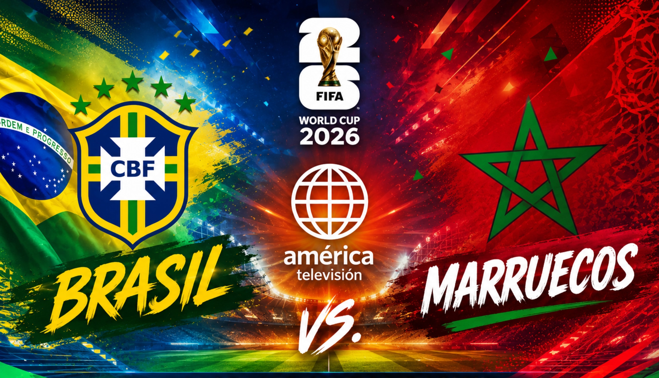 Señal de América TV y América TV Go para ver la transmisión de Brasil vs. Marruecos EN DIRECTO, este sábado 13 de junio, por la Jornada 1 de la Copa Mundial 2026. (Foto: Imagen creada por Depor utilizando la IA de Chat GPT)