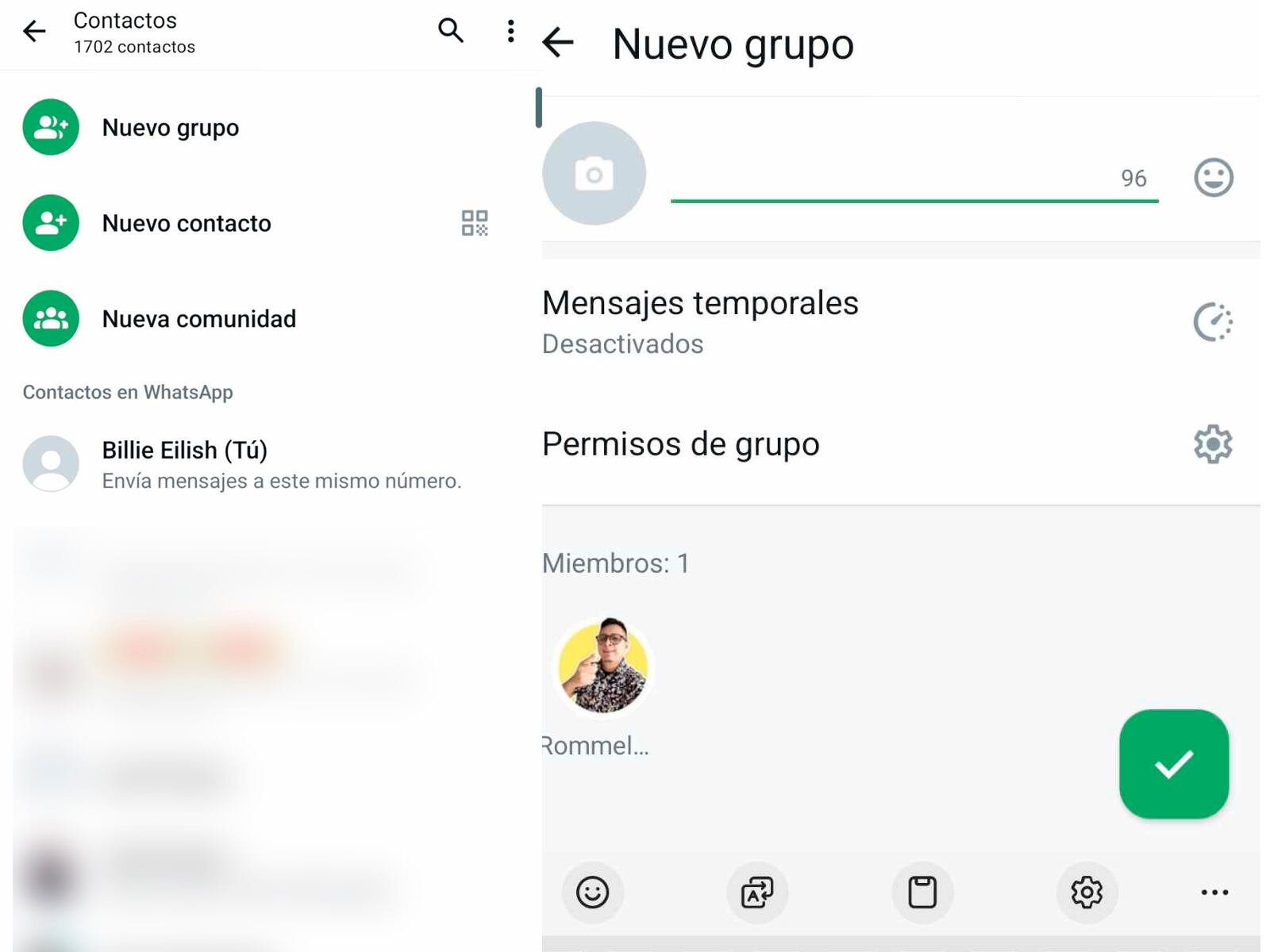 WHATSAPP | De esta manera podrás tener el grupo de WhatsApp con su nombre en blanco. (Foto: MAG - Rommel Yupanqui)