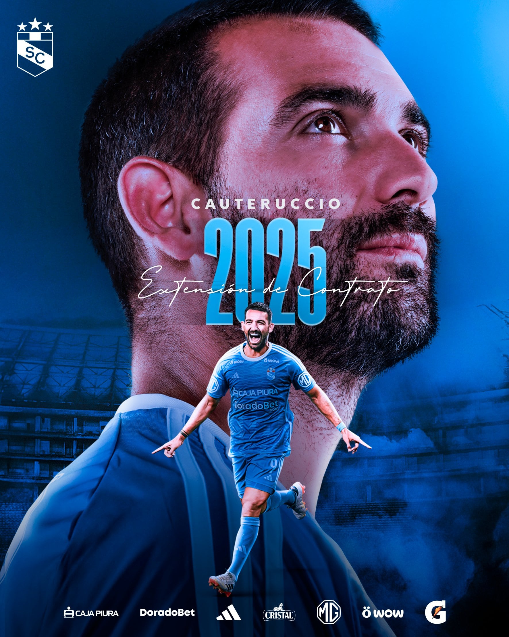 Martín Cauteruccio renovó con Sporting Cristal por todo el 2025. (Imagen: Prensa SC)