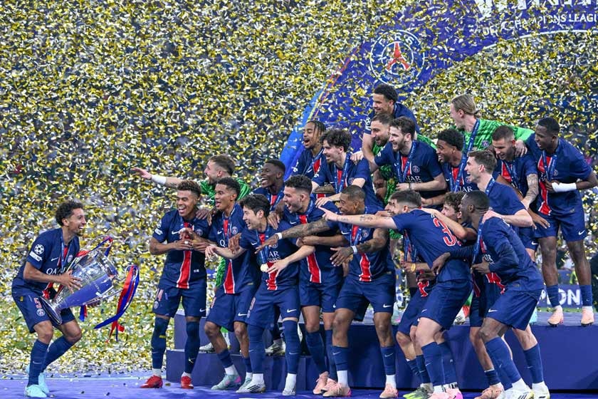 Celebración del PSG al ganar la Champions League 2024-2025 (Alamy/SOPA Images Limited)