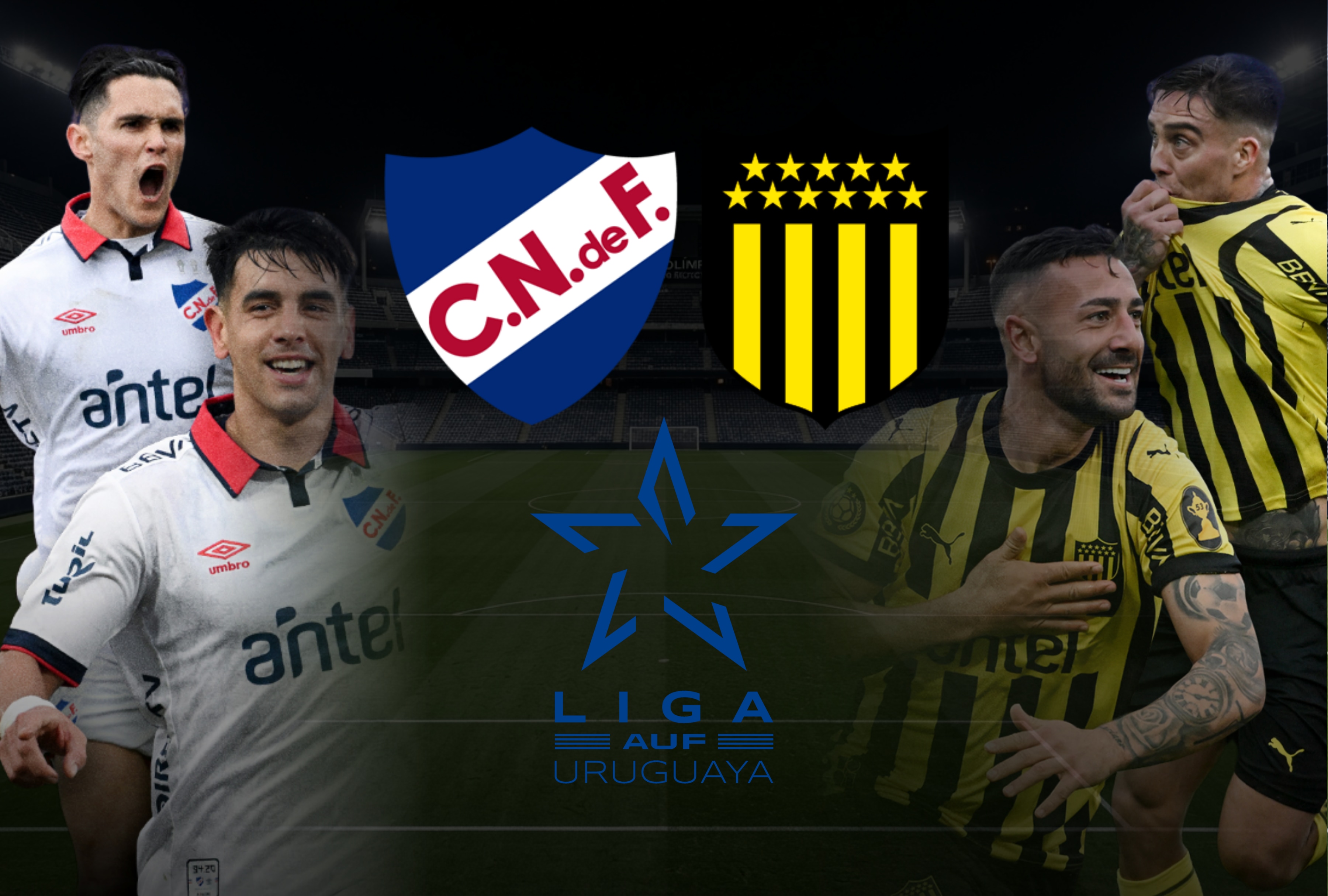 Peñarol y Nacional protagonizarán una edición más del clásico charrúa por el Campeonato Uruguayo 2026 de la Liga AUF. | Crédito:
latinamerica.espnpressroom.com / Composición Depor