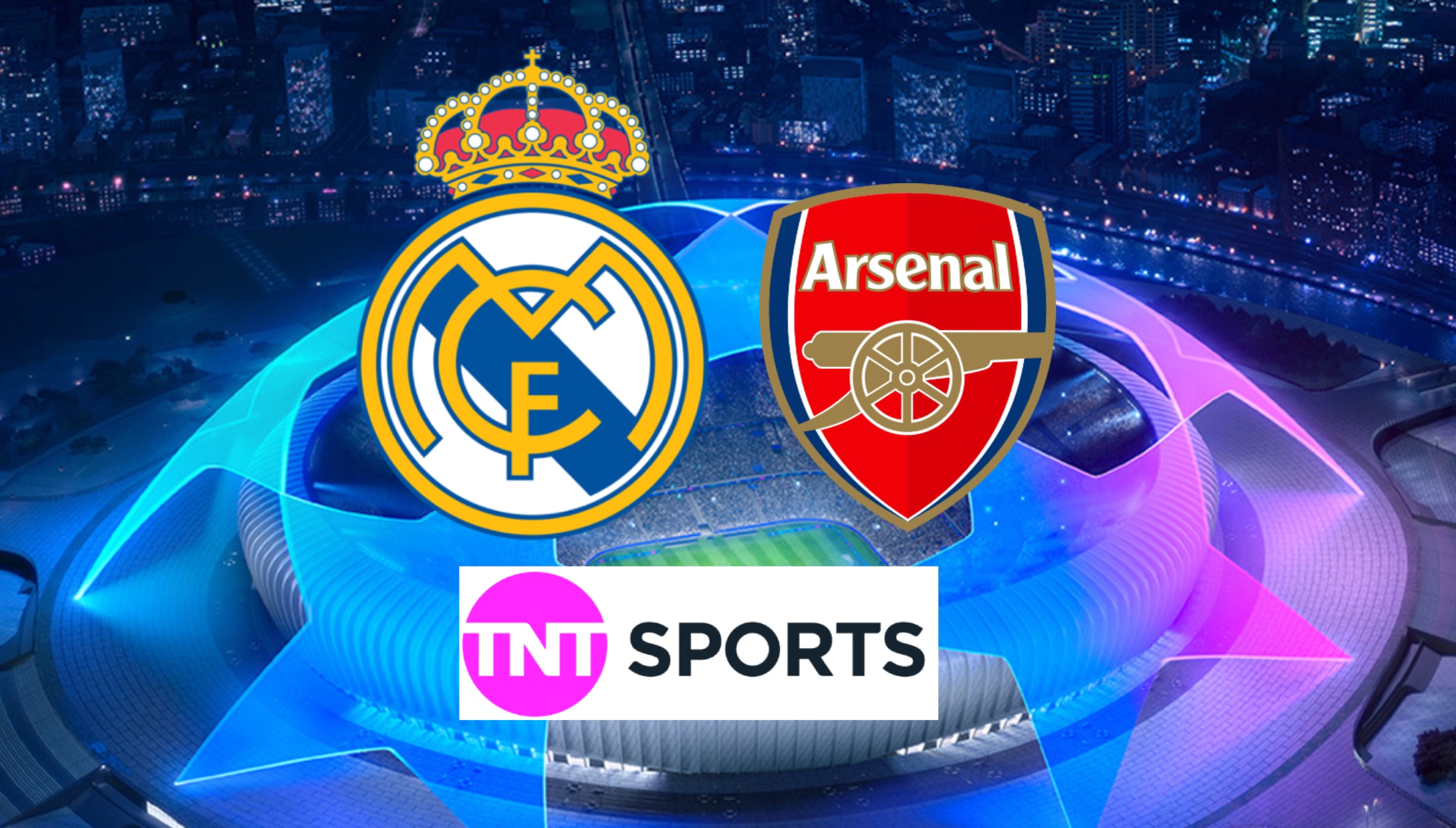 Cobertura oficial de TNT Sports EN VIVO y ONLINE para mirar el partido entre Real Madrid y Arsenal este martes 8 de abril por la ida de los cuartos de final de la UEFA Champions League 2024-25 (Foto: Canva.com / Noé Yactayo)