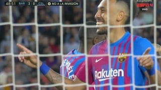 Doblete y goleada: Aubameyang anota el 3-0 del Barcelona vs Celta por LaLiga [VIDEO]