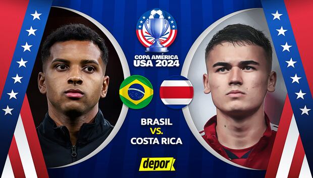 Brasil vs Costa Rica por la fecha 1 de la Copa América 2024. (Diseño: Depor).