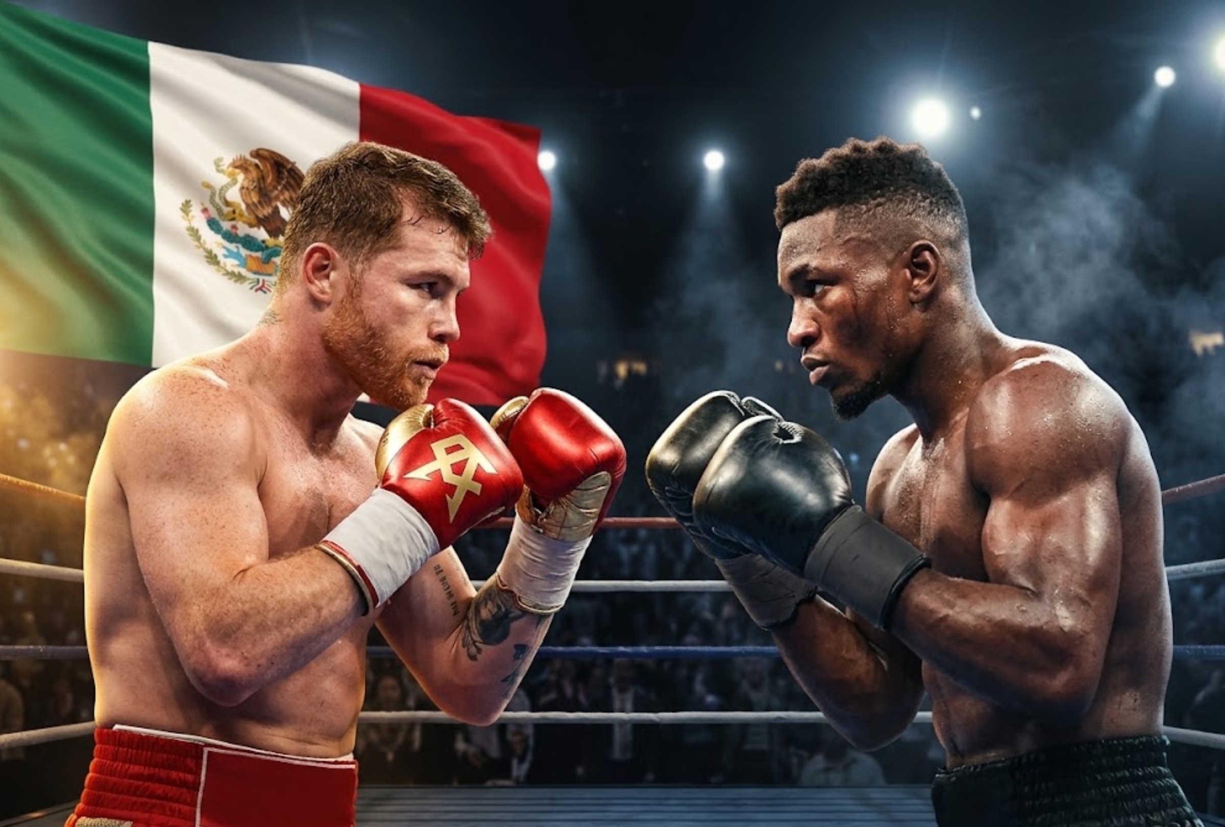 Check the TV channel to watch the Canelo Álvarez vs. Christian Mbilli fight—for the WBC super-middleweight title—live and for free today from Saudi Arabia. PHOTO: Image created by Gemini AI.
