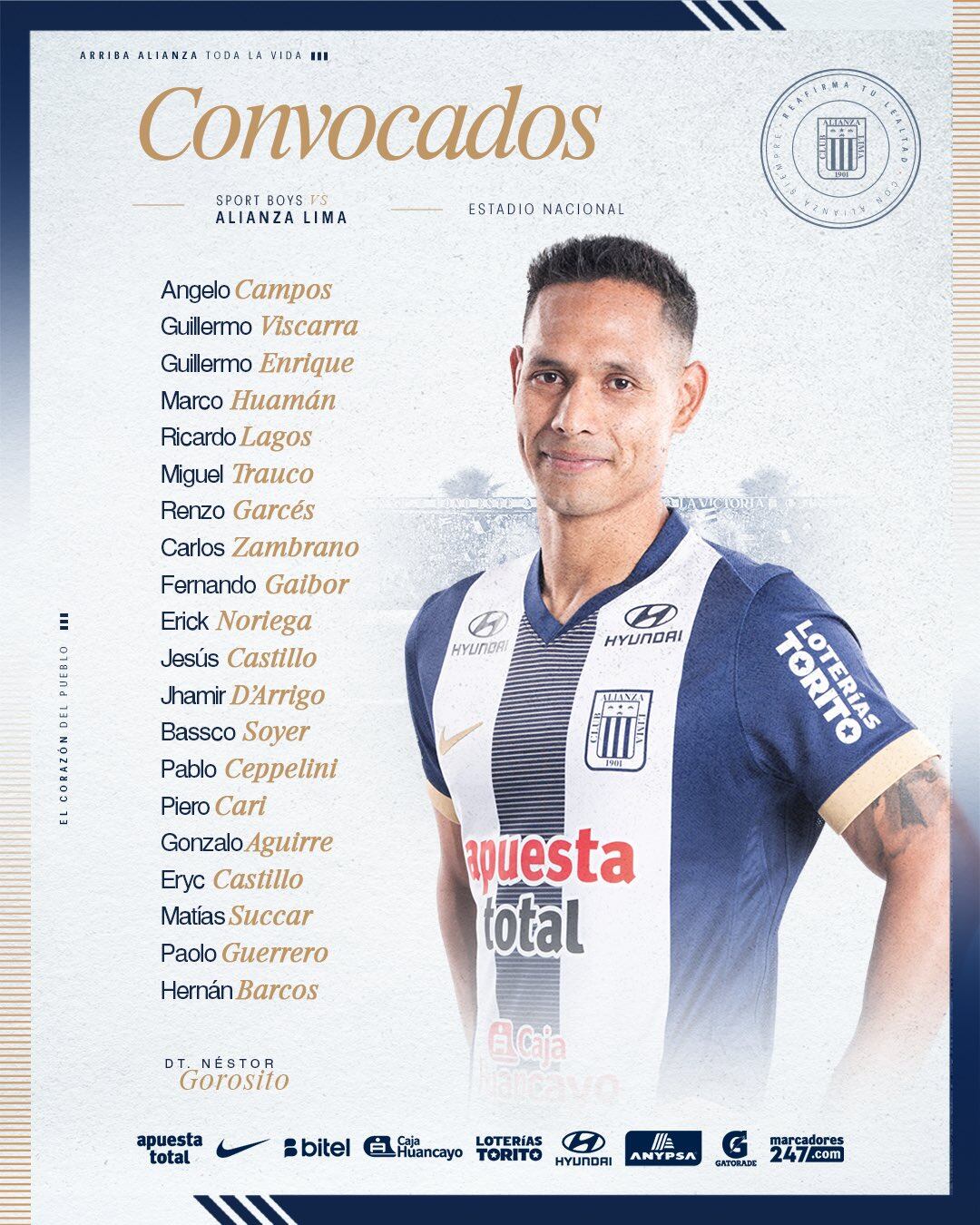 Alianza Lima presentó convocados ante Sport Boys. (Foto: Alianza Lima)
