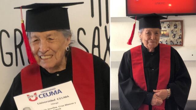 El orgullo de su nieta: una abuela de 93 años se graduó de la universidad