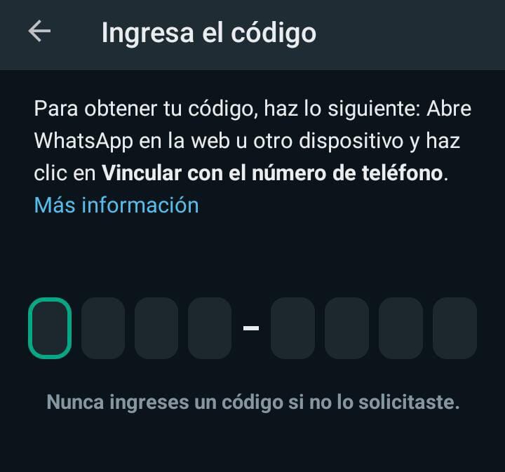 Vincular cuenta en WhatsApp Web con número de teléfono. (Foto: GEC)
