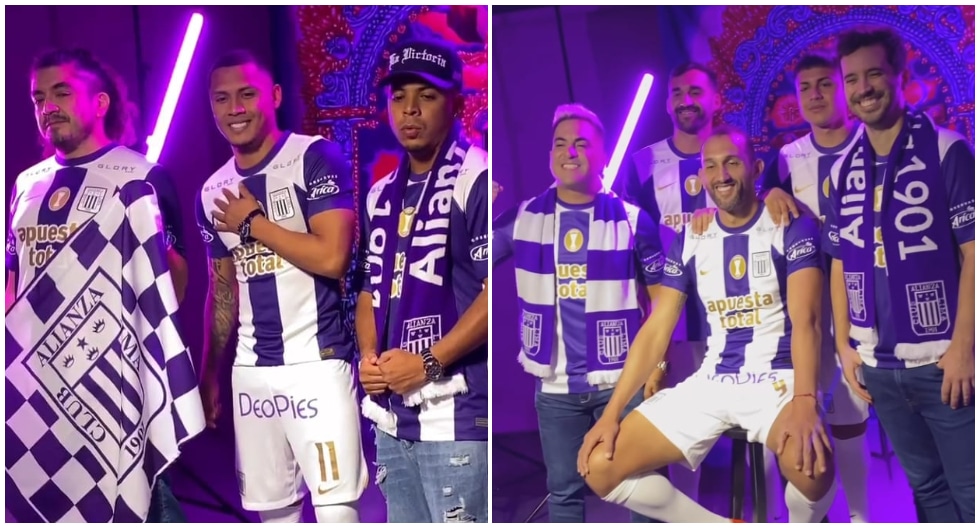 Jugadores y artistas de Alianza Lima lucieron la blanquimorada (Captura)