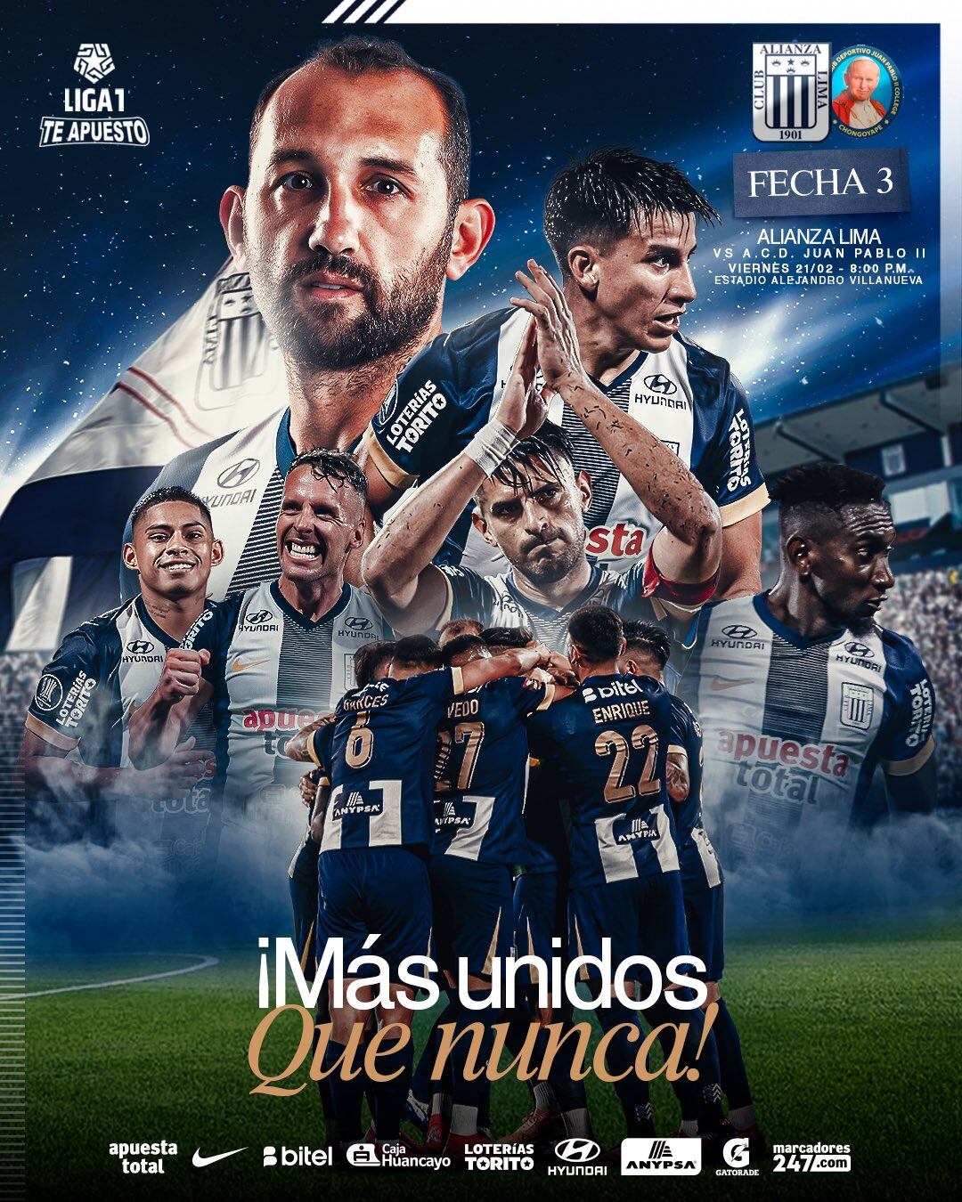 Alianza Lima vs. Juan Pablo II College se miden por la fecha 3 del Torneo Apertura este viernes (Foto: @ClubALoficial).