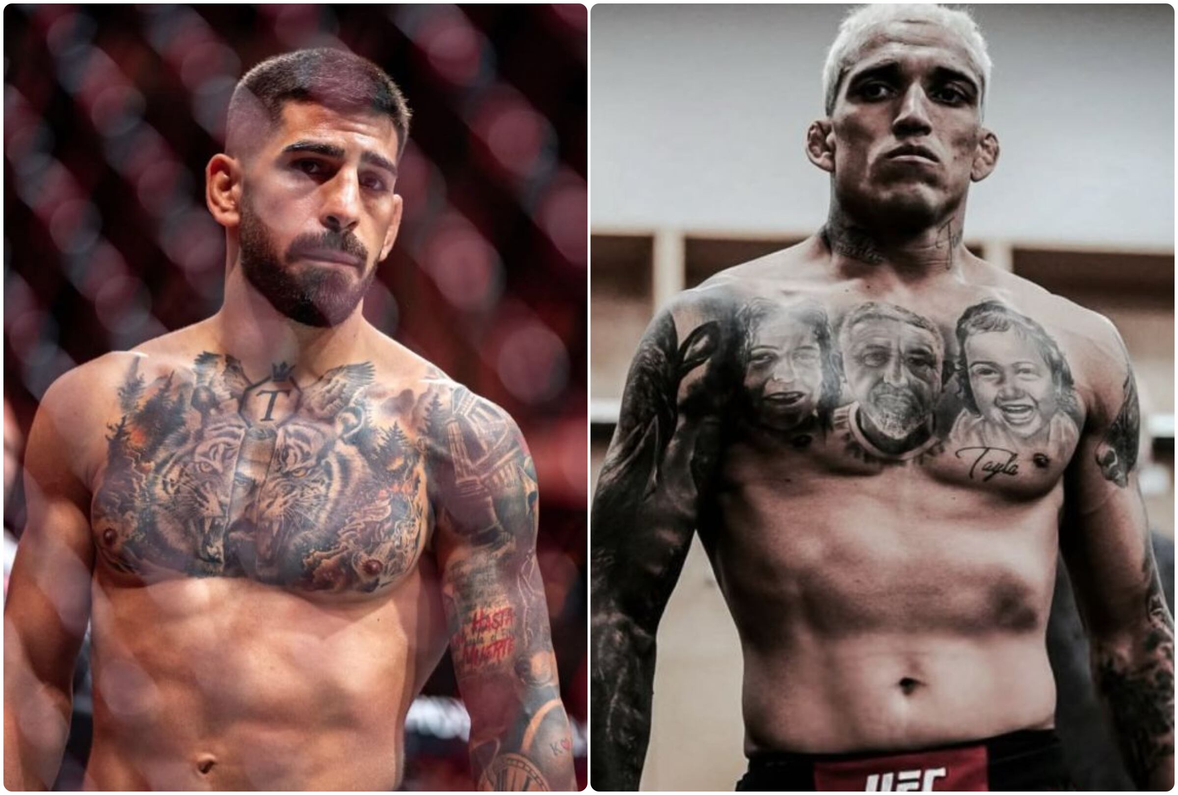 Ilia Topuria y Charles Oliveira se enfrentan este sábado 28 de junio en el combate estelar del evento UFC 317. (Foto: @iliatopuria / @charlesdobronxs)