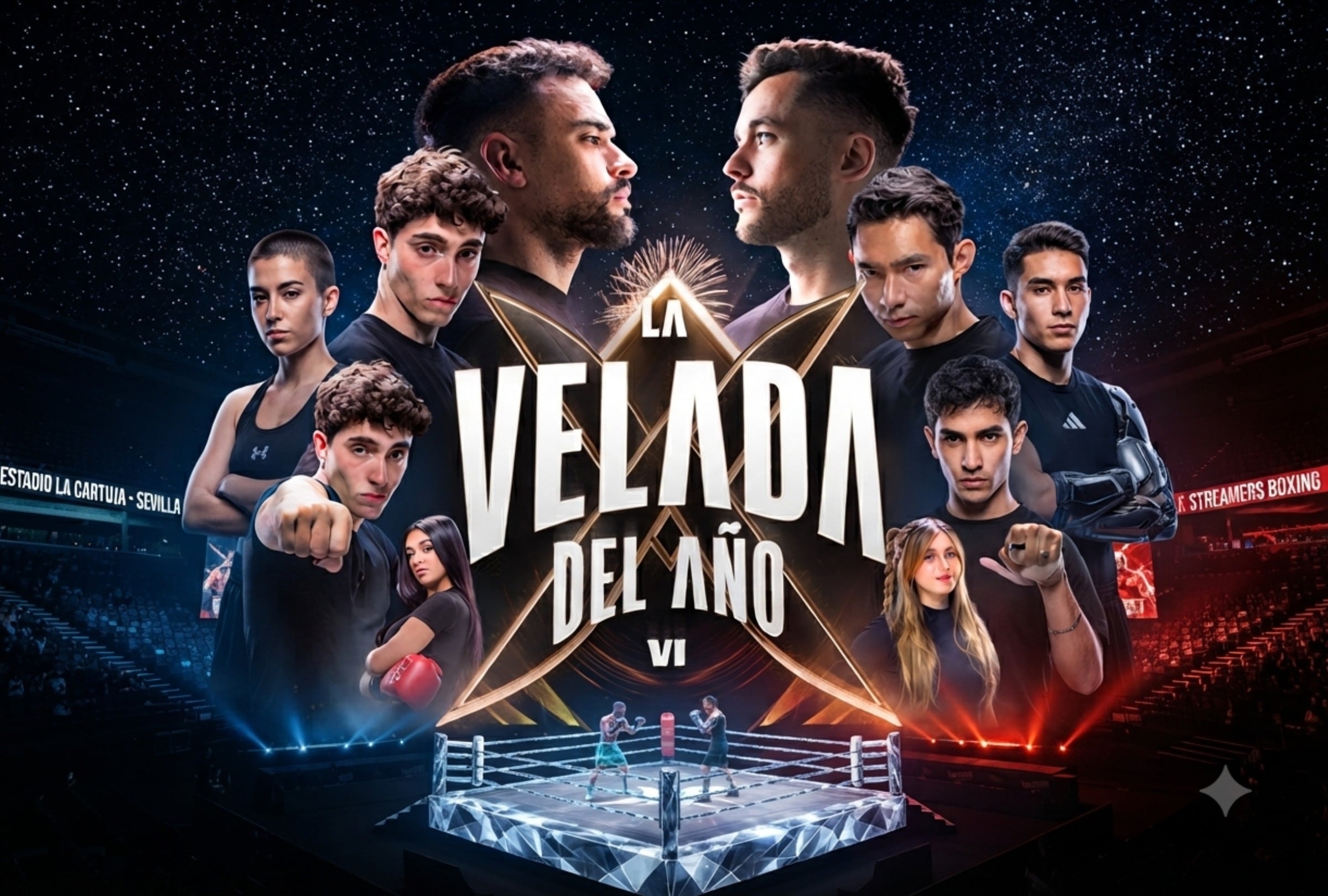 ISLA DE LA CARTUJA, SEVILLA, (ESPAÑA), 25/07/2026.- Resultado de las peleas de La Velada del Año 6 que se realizó este sábado 25 de julio en el Estadio La Cartuja, Sevilla, España. FOTO: Imagen creada por Gemini.