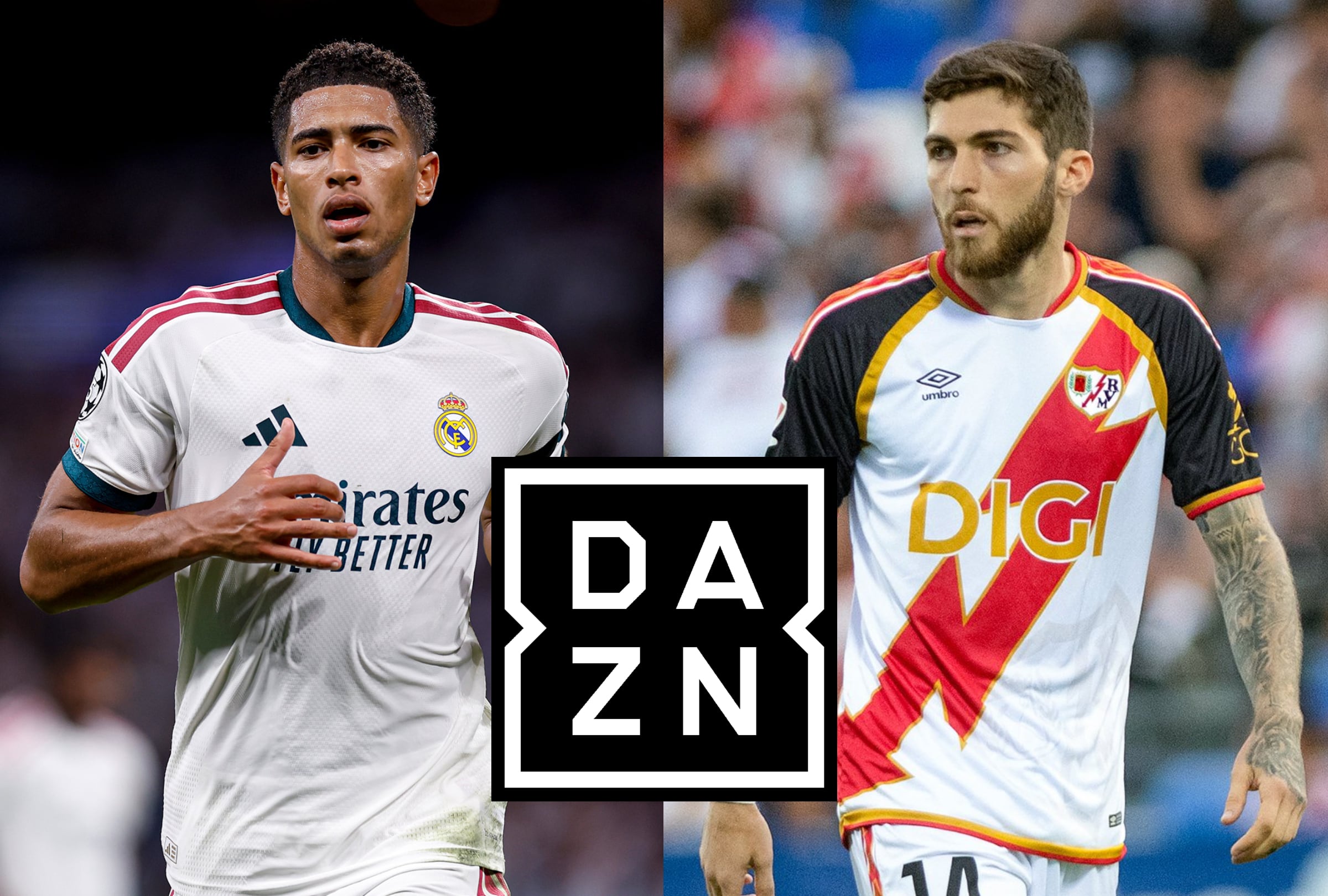 Señal de DAZN EN DIRECTO para ver el partido de Real Madrid vs. Rayo Vallecano, este sábado 12 de septiembre, por la Jornada 5 de LaLiga. (Foto: @realmadridcf / @rayovallecano / Composición MAG)