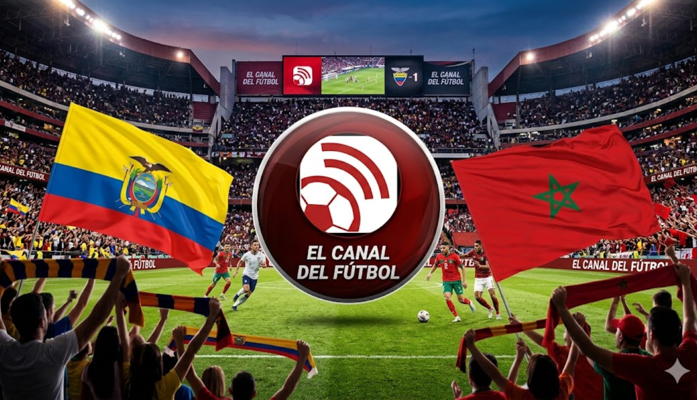 Transmisión de Ecuador vs. Marruecos EN VIVO vía El Canal del Fútbol (ECDF), para ver el juego amistoso FIFA desde el Estadio Metropolitano de Madrid. (Foto: Imagen creada por Depor utilizando la IA de Gemini)