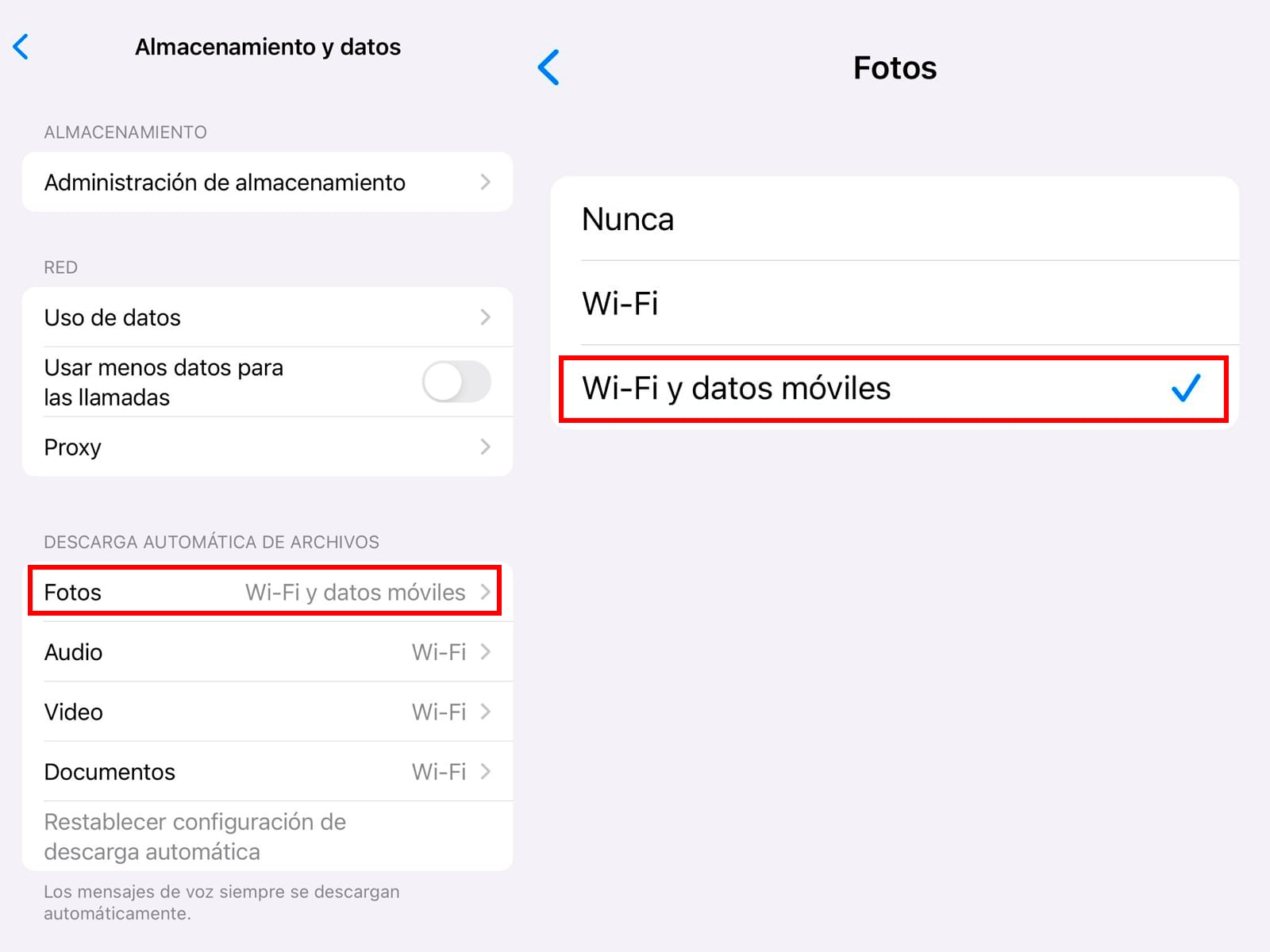 WHATSAPP | Para poder realizar este truco es necesario ingresar a los ajustes de WhatsApp para habilitar la descarga mediante Wifi o datos. (Foto: Depor - Rommel Yupanqui)