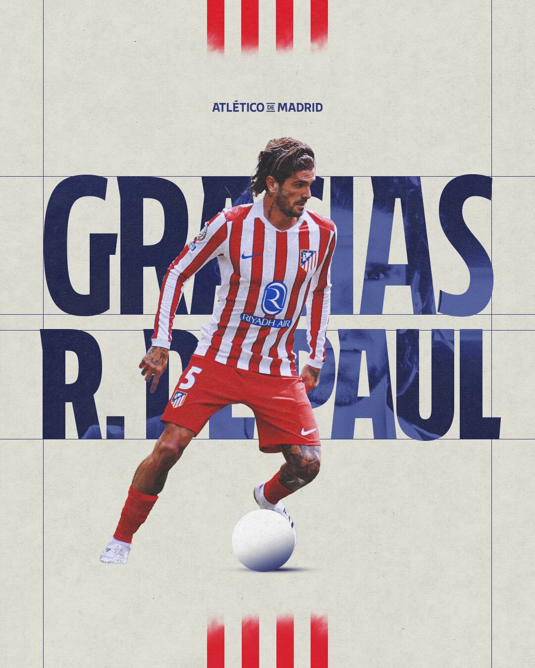 Atlético de Madrid despidió así a Rodrigo de Paul. (Foto: Atlético de Madrid)