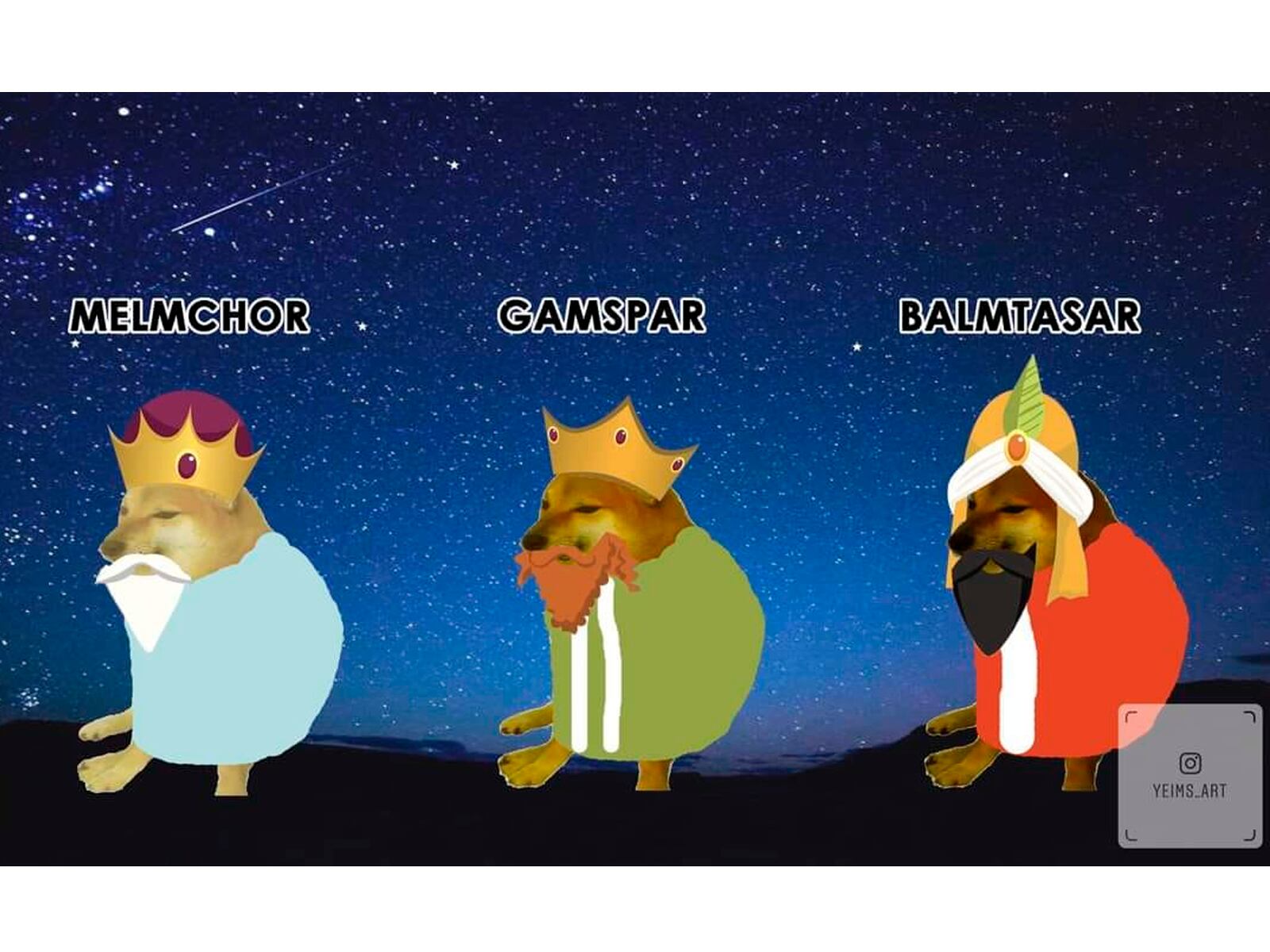 WHATSAPP | Aquí los Cheems siendo los tres Reyes Magos. (Foto: Lemgion Cheems)
