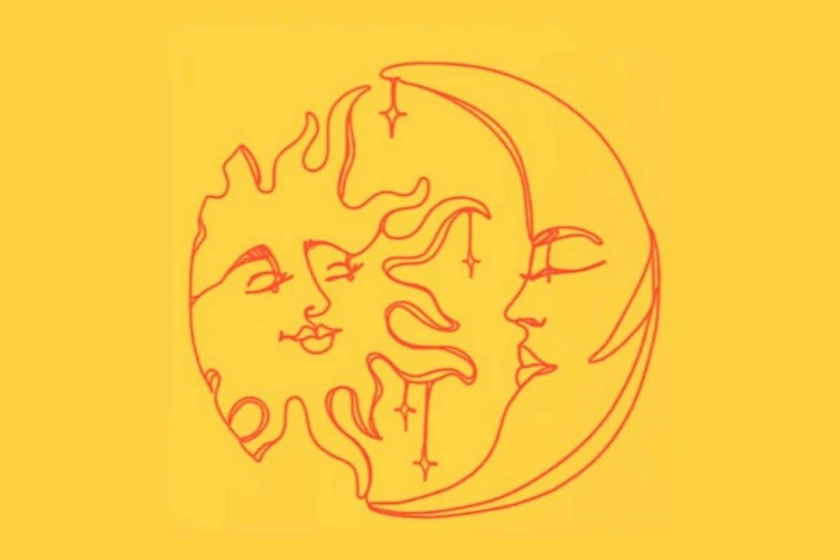 TEST VISUAL | En esta imagen, cuyo fondo es de color amarillo, se aprecia el dibujo de la luna y el del sol y debes elegir entre ambos para obtener los resultados de la prueba psicológica. (Foto: MDZ Online)