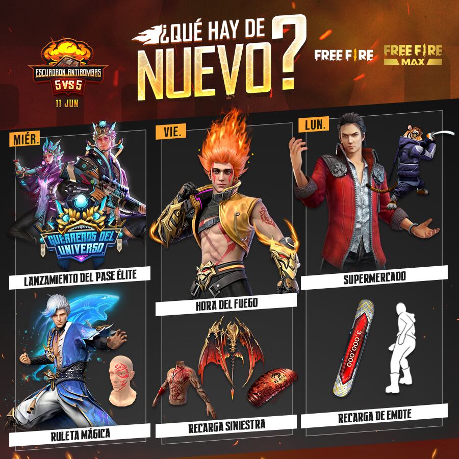 Free Fire: recompensas de la agenda semanal del 1 al 6 de junio de 2022. (Foto: Garena)