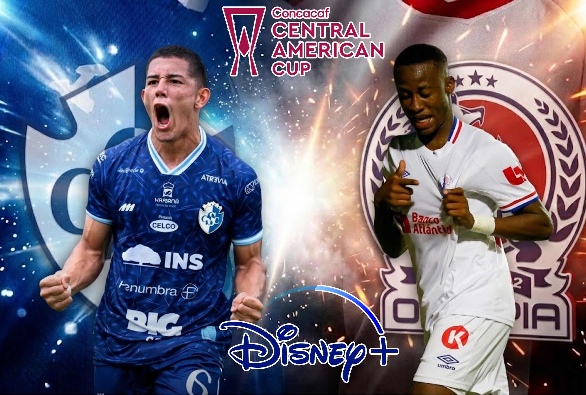 CARTAGO (COSTA RICA), 21/10/2026. ESPN y Disney Plus transmitirán EN VIVO el partido Cartaginés vs. Olimpia por la ida de la semifinal de la Copa Centroamericana de Concacaf 2026. FOTO: Imagen creada por la IA de Gemini.